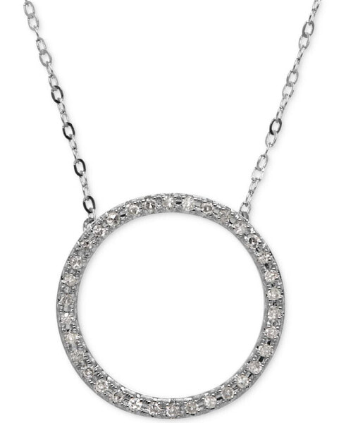 Diamond Circle Pendant Necklace (1/10 ct. t.w.) in 10k White Gold