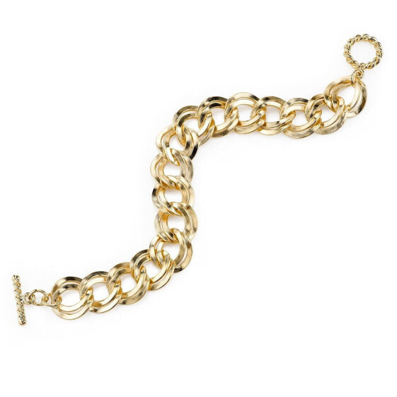 Silver-tone Curb Link Chain Toggle Bracelet