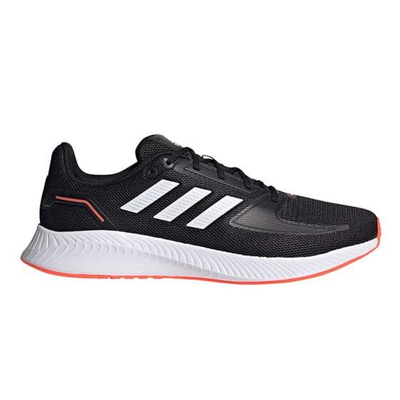 Мужские кроссовки спортивные для бега черные текстильные низкие с белой подошвой Adidas Runfalcon 20