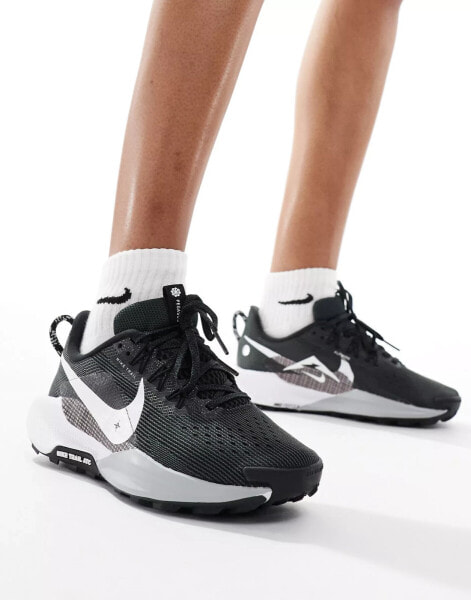 Nike Running Reactx Pegasus Trail 5 trainers in black and white - BLACK