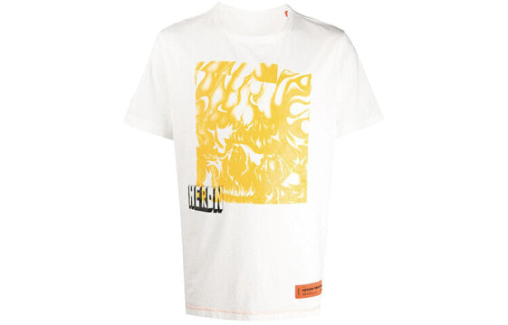 HERON PRESTON SS21 扎染印花圆领套头短袖T恤 男款 白色 / Футболка HERON PRESTON SS21 T HMAA011S209140200160