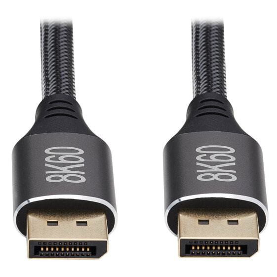 Tripp P580-009-8K6 DisplayPort Cable with Latching Connectors (M/M) - 8K 60 Hz - HDR - HBR3 - 4:4:4 - HDCP 2.2 - 9 ft. (2.7 m) - 2.7 m - DisplayPort - DisplayPort - Male - Male - 7680 x 4320 pixels