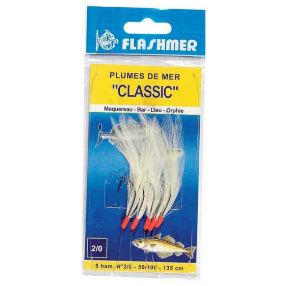Приманка мормышка Flashmer Classic Feather Rig 5 крючков