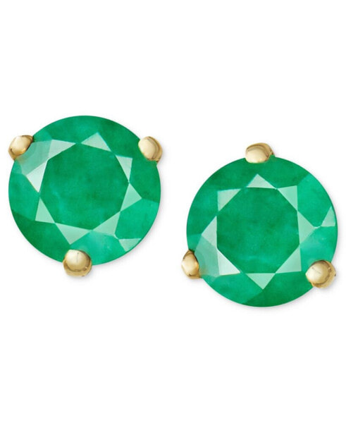 Серьги Macy's 14k Gold Emerald Stud