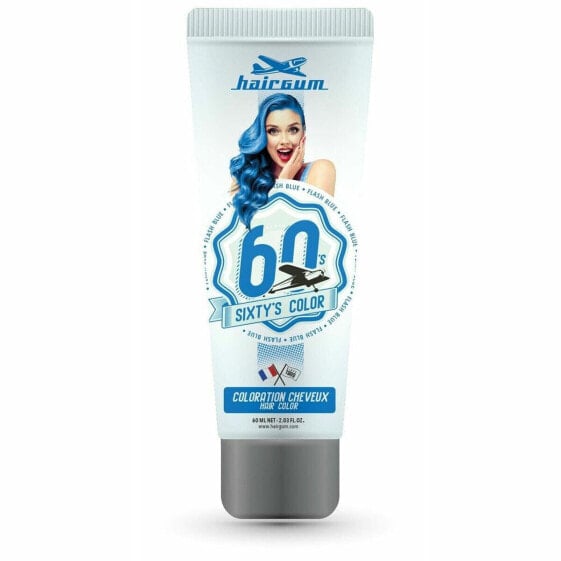 Окрашивание волос полуперманентное Hairgum Sixty's Color flash blue 60 мл