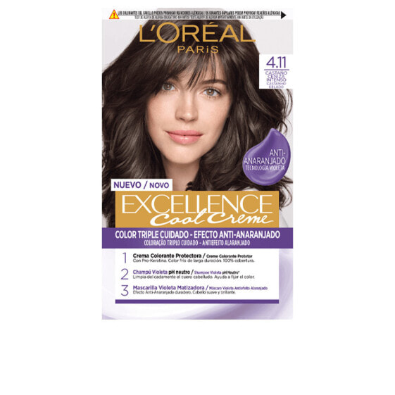 Краска для волос L'Oreal Paris EXCELLENCE Creme тон #4.11-интенсивный пепельный_CASTAÑO.