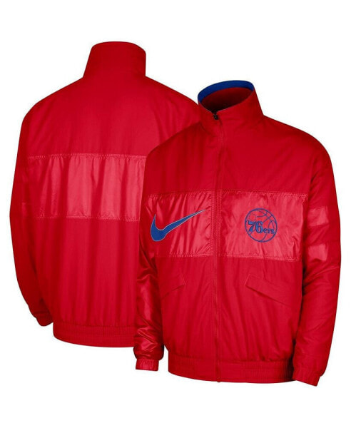 Men's Red Philadelphia 76ers Courtside Versus Capsule Full-Zip Jacket