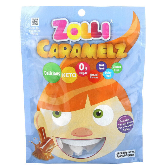 Конфеты карамельные Zollipops Zolli Caramelz, 8-9 шт, 85 г