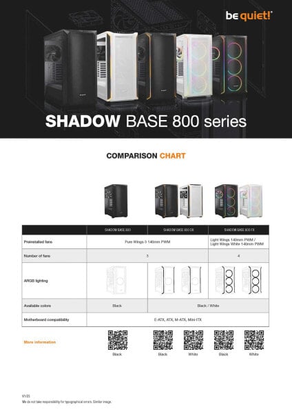 Be Quiet! ! Geh Shadow Base 800 DX - Black