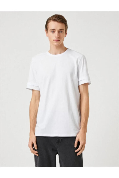 3sam10014hk Beyaz 000 Erkek Jersey Pamuk T-shirt