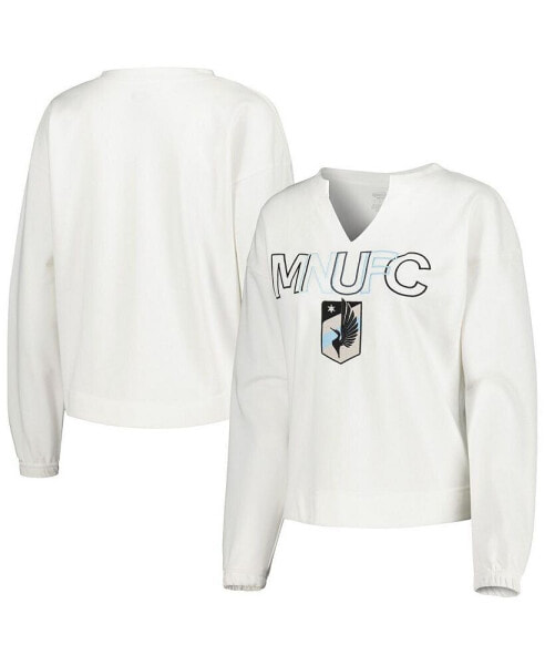 Лонгслив для женщин Concepts Sport Minnesota United FC белый со спущенным вырезом Sunray