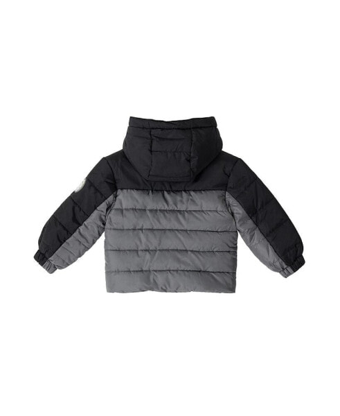 Baby Boys Colorblock Fleece Lined Puffer Coat with Hood