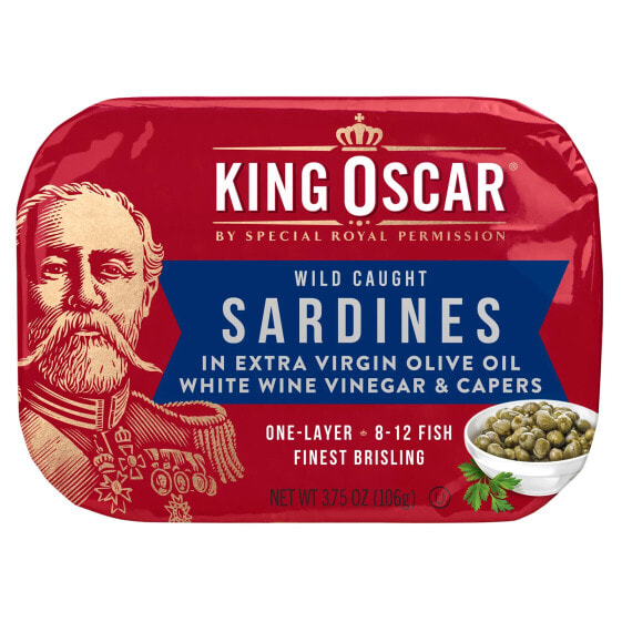 Wild Caught, Sardines In Extra Virgin Olive Oil, White Wine Vinegar & Capers, 3.75 oz (106 g)