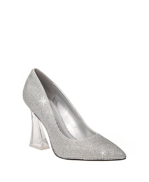 Women's The Lookerr Square Toe Lucite Heel Pumps