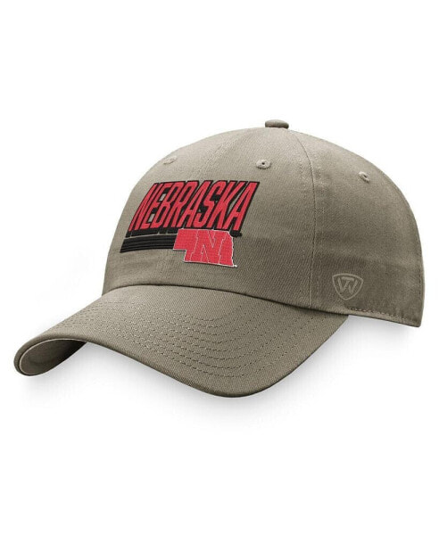 Men's Khaki Nebraska Huskers Slice Adjustable Hat