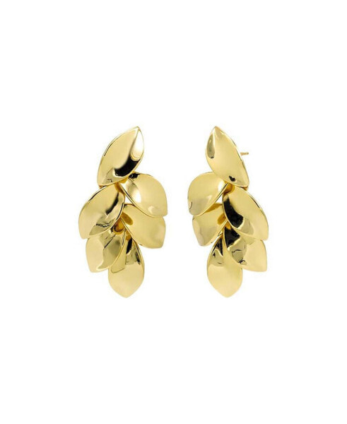 Solid Multi Leaf Dangling Drop Stud Earring