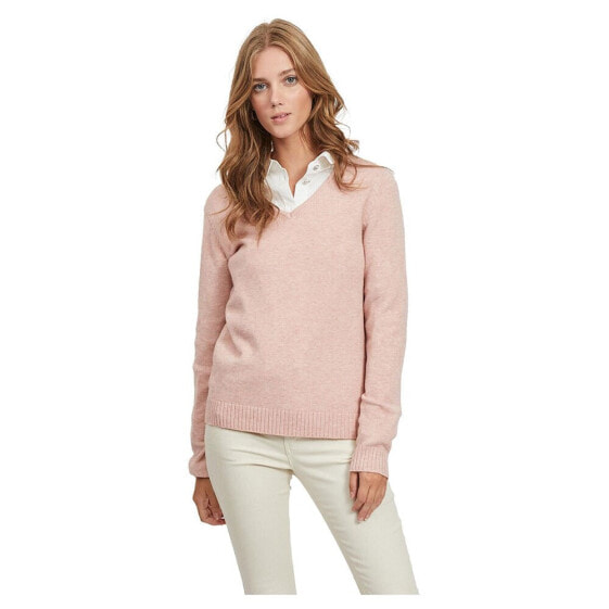 VILA Ril Long Sleeve V Neck Sweater