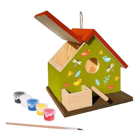 Развивающая игрушка EUREKAKIDS Набор для строительства и росписи деревянного птичьего домика