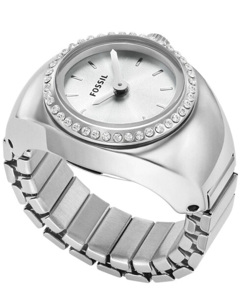Women's Watch Ring Two-Hand Silver-Tone Stainless Steel 15mm