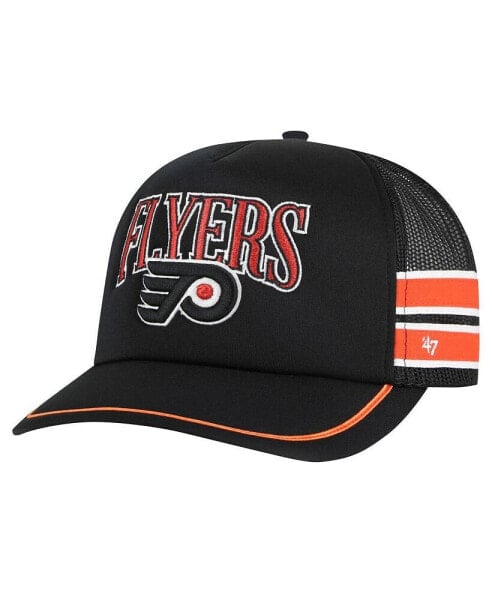 Men's Black Philadelphia Flyers Sideband Stripes Trucker Snapback Hat