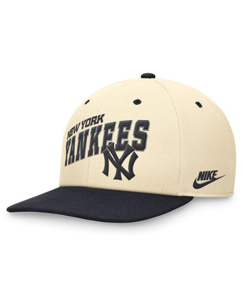 Men's Cream/Navy New York Yankees Rewind Cooperstown Collection Performance Snapback Hat