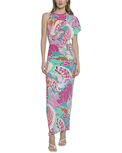 Donna Morgan Wet Print Matte Jersey Midi Dress Women's 6