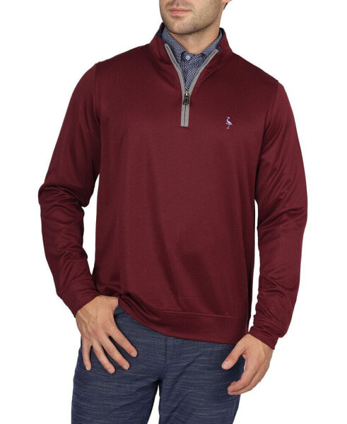 Mens Solid Modal Qzip Pullover Sweater