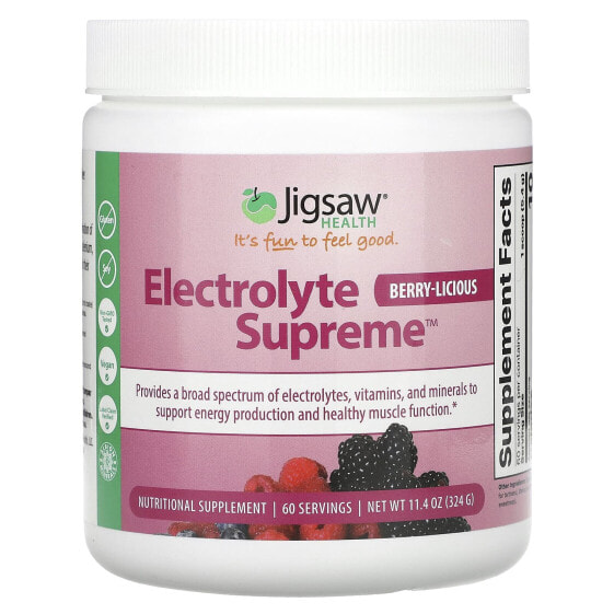 Электролиты для здоровья Jigsaw Health, Вишневая Роскошь, 324 г (11.4 унции)