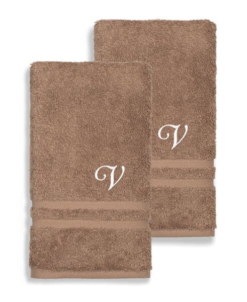 Textiles Turkish Cotton Personalized 2 Piece Denzi Hand Towel Set, 30" x 16"