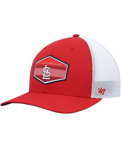 Men's Red, White St. Louis Cardinals Burgess Trucker Snapback Hat