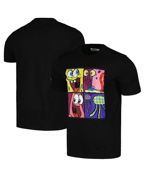 Men's and Women's Black SpongeBob SquarePants Collage T-Shirt