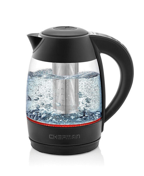 1.8L Digital Rapid-Boil Glass Kettle with 7 Temperature Presets and Tea Infuser
