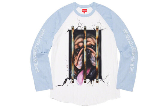 Supreme SS20 Week 11 Dog Raglan L/S Top 小狗印花沙漏拼接插肩打底长袖T恤 男女同款 送礼推荐 / Футболка Supreme SS20 Week 11 Dog Raglan LS Top T SUP-SS20-582