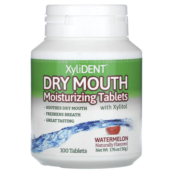 Dry Mouth Moisturizing Tablets with Xylitol, Watermelon, 100 Tablets