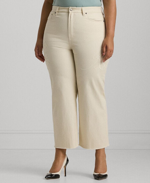 Plus Size Cropped Twill Jeans