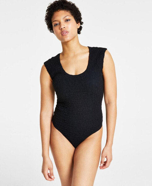 Women's Scoop-Neck Textured Bodysuit, Created for Macy's