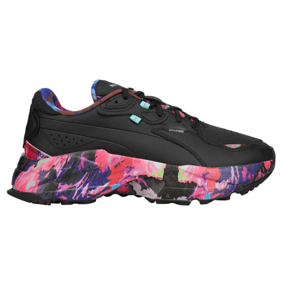 Puma Orkid Floral Lace Up Womens Black Sneakers Casual Shoes 384845-01