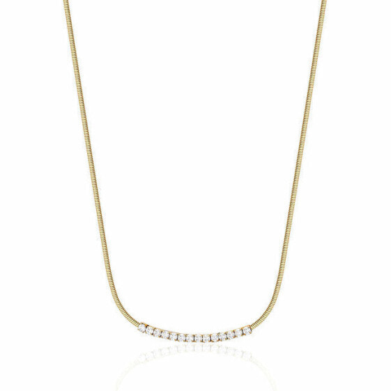 Delicate Gold Plated Necklace with Clear Crystals Desideri BEIN007