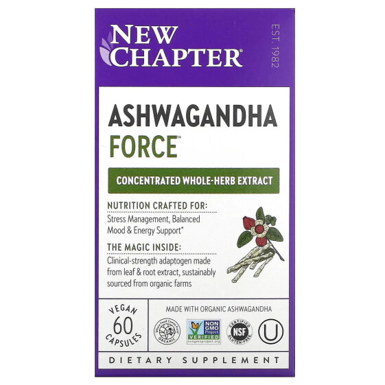 New Chapter, Ashwagandha Force`` 60 веганских капсул
