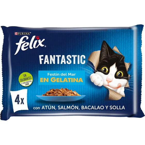 PURINA Felix Fantastic Seafood Feast 4x85g Cat Snack 12 Units