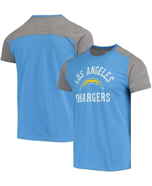 Men's Powder Blue, Gray Los Angeles Chargers Field Goal Slub T-shirt