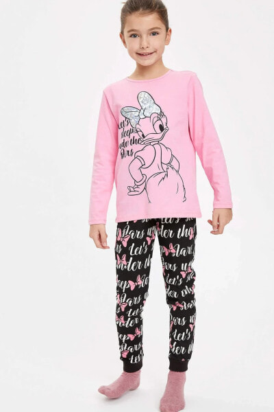 Kız Çocuk Daisy Duck Lisanslı Pijama Takımı