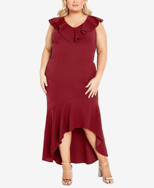 Plus Size Destiny Ruffle Maxi Dress