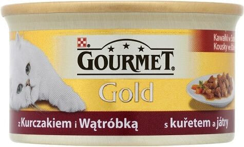 Gourmet Gold Kawałki w sosie z kurczakiem i wątróbką 85g