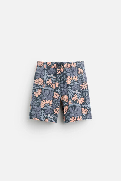 LONG FLORAL PRINT SWIMMING TRUNKS