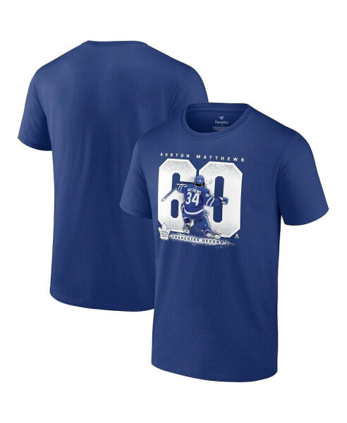 Men's Auston Matthews Blue Toronto Maple Leafs Big and Tall Goal Record T-shirt