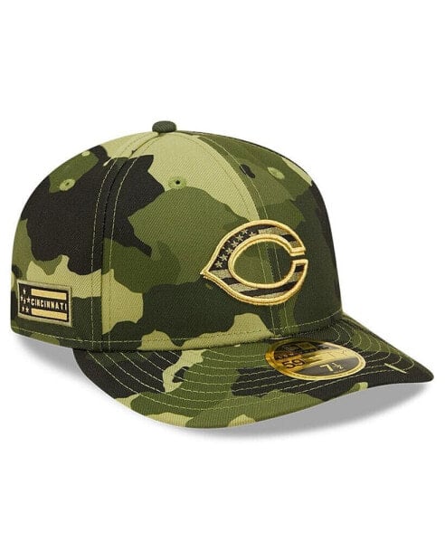 Men's Camo Cincinnati Reds 2022 Armed Forces Day On-Field Low Profile 59FIFTY Fitted Hat
