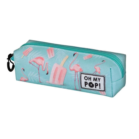 OH MY POP Ice Flamingo Fan Square Pencil Case 2.2