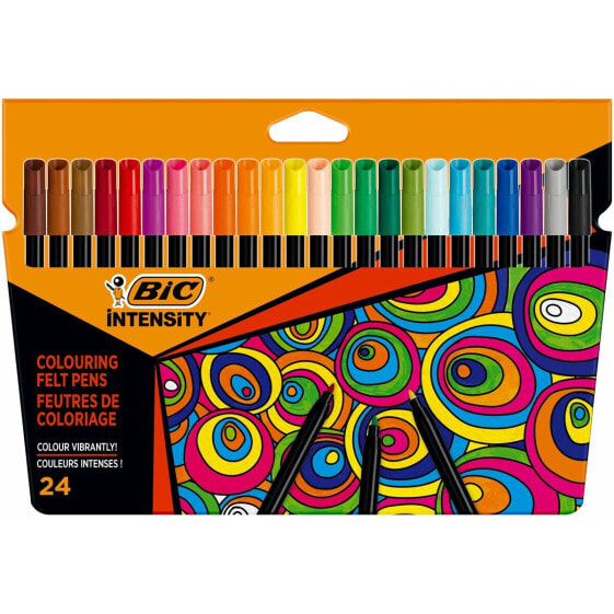 Set of Felt Tip Pens Bic 978035 Black Multicolour (24 Pieces)