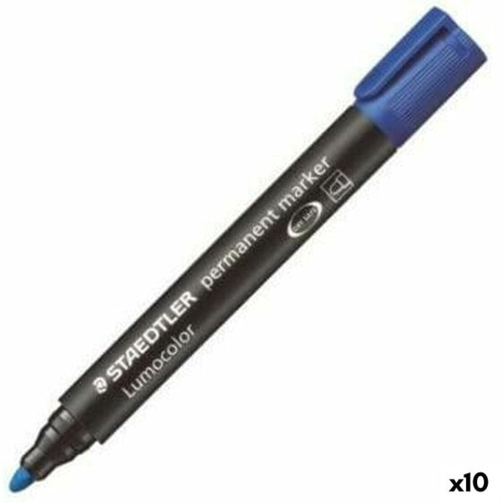 Фломастер постоянный STAEDTLER Lumocolor 352-3 Синий 10 штук